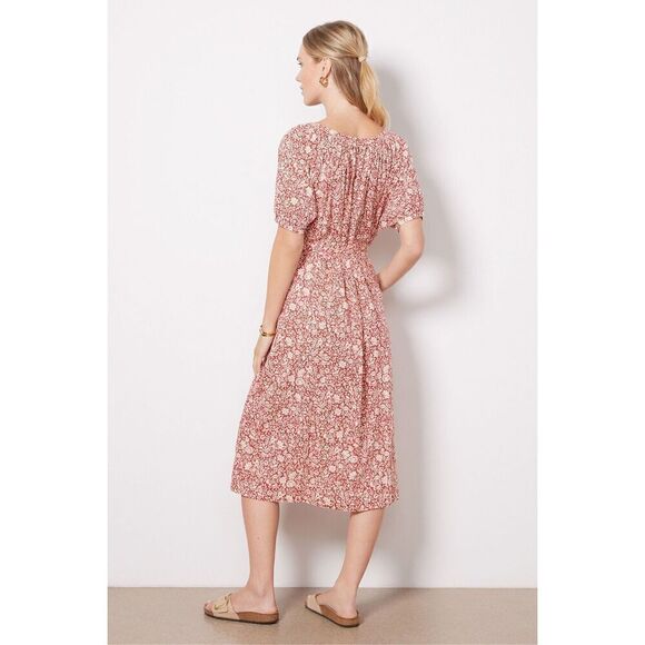 NWOT Faherty Caramel Dress In Spice Sunrise Floral Size XS - Picture 2 of 11